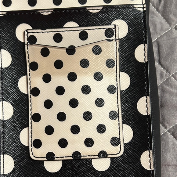 Kate Spade Black and White Polka Dot Crossbody Bag/cell phone bag. Adjust strap. - Picture 8 of 14
